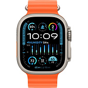 Apple Watch Ultra 2 49mm Natural Titanium Case Orange Ocean Band AWU2-2