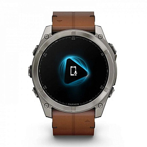 Смарт-часы Garmin Fenix 8 51 мм Amoled Sapphire Bare Titanium Black with Chestnut Leather Band+Grapphite Silicone Band 010-02905-40