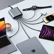 Сетевое зарядное устройство Satechi 6-портов USB-C, 200 Вт, серый ST-C200GM