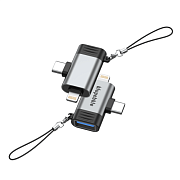 Адаптер Blupebble 3 в 1 USB-C - Lightning - USB-A BL3N1LA