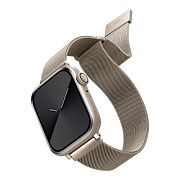 Ремешок Uniq Dante для Apple Watch 44/45/49 мм, магнитный, сталь, бежевый DANSL-1