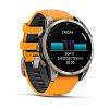 Смарт-часы Garmin Fenix 8 47 mm Amoled Sapphire Titanium Orange/Graphite Silicone Band 010-02904-10