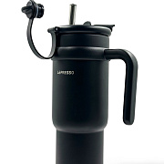 Кружка LePresso с трубочкой из нержавеющей стали, 900 мл, черный LPCFFM0024BK