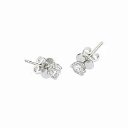 Серьги-пусеты белое золото 750 пробы с бриллиантами 1.40 ct (GIA) GIA-3
