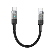 Кабель Porodo USB-C - USB-C, 35 см, 60 Вт, черный PD-60WCCTH-BK