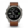 Смарт-часы Garmin Fenix 8 51 мм Amoled Sapphire Bare Titanium Black with Chestnut Leather Band+Grapphite Silicone Band 010-02905-40