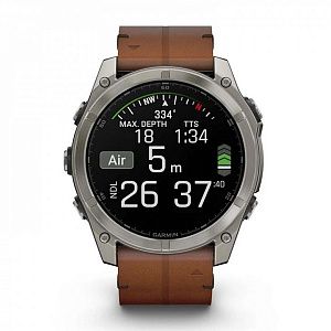 Смарт-часы Garmin Fenix 8 51 мм Amoled Sapphire Bare Titanium Black with Chestnut Leather Band+Grapphite Silicone Band 010-02905-40