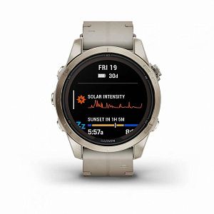 Смарт-часы Garmin Fenix 7S Pro Sapphire Solar Soft Gold/Limestone Leather Band 010-02776-30