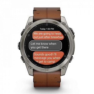 Смарт-часы Garmin Fenix 8 51 мм Amoled Sapphire Bare Titanium Black with Chestnut Leather Band+Grapphite Silicone Band 010-02905-40