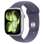 Apple Watch S11 46mm Silver Sport Band Purple Fog S/M AW112-5