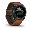Спортивные часы Garmin Epix Pro Sapphire (Gen 2) Сarbon Gray 51 mm Titanium/Chestnut Leather Band 010-02804-30