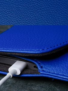 Чехол DOST для MacBook Pro 14", экокожа, синий DOST-23