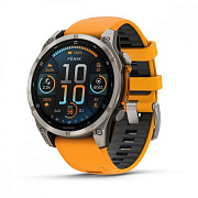 Смарт-часы Garmin Fenix 8 47mm Amoled Sapphire Titanium with Spark Orange/Graphite Silicone Band 010-02904-11