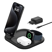 Беспроводное зарядное устройство 3 в 1 Belkin Boost Charge с MagSafe Qi2, 15 Вт, черный WIZ029vfBK