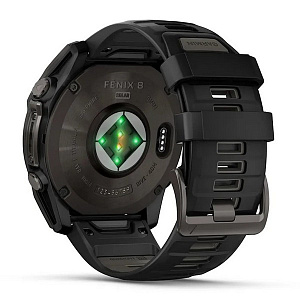 Смарт-часы Garmin Fenix 8 51 мм Solar Sapphire Carbon Gray DLC Titanium with Black/Pebble Gray Silicone 010-02907-11