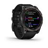 Умные часы Garmin Fenix 7X – Solar Edition 51mm Carbon Grey DLC Titanium with Black Band, Б/У 010-02541-13