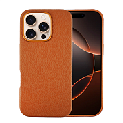 Чехол A-Case Amur с MagSafe для iPhone 16 Pro, экокожа, коричневый ACP16P-BR