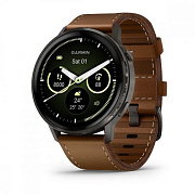 Смарт-часы Garmin Venu 4 45mm Slate Bezel With Black Silicone Band and Brown Leather Band 010-03014-03