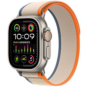 Apple Watch Ultra 2 49mm Natural Titanium Case Orange/Beige Trail Loop S/M AWU2K-17