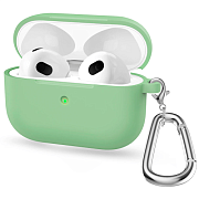 Чехол для AirPods 3, силикон, с карабином, зеленый AIR3K-5