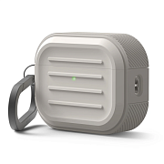 Силиконовый чехол с карабином Elago Armor Hang Case для AirPods Pro 3, бежевый EGAP3-BG