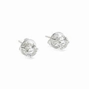 Серьги-пусеты белое золото 750 пробы с бриллиантами 1.40 ct (GIA) GIA-3