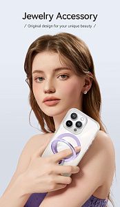 Чехол Pynana Dancing Streamer с MagSafe для iPhone 15 Pro, прозрачный PN-15PG2