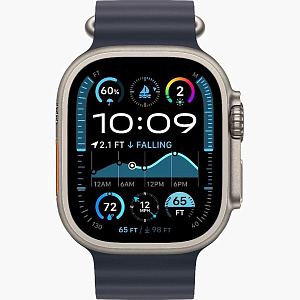Apple Watch Ultra 2 49mm Natural Titanium Case Navy Ocean Band, Для других стран AWU2-72K