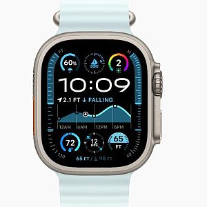 Apple Watch Ultra 2 49mm Natural Titanium Case Ice Blue Ocean Band, Для других стран AWU2-70