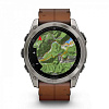 Смарт-часы Garmin Fenix 8 51 мм Amoled Sapphire Bare Titanium Black with Chestnut Leather Band+Grapphite Silicone Band 010-02905-40