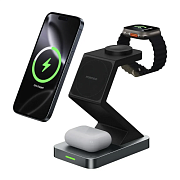 Беспроводное зарядное устройство 4 в 1 Porodo Powerdock, 15 Вт, черный PDXHX3BK