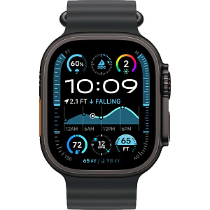 Apple Watch Ultra 2 49mm Black Titanium Case Ocean Band Black, Для других стран AWUB2-7