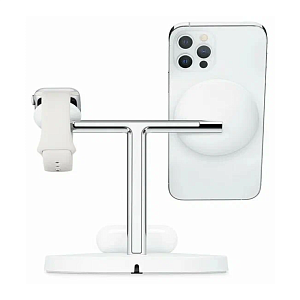 Беспроводное зарядное устройство 3 в 1 Belkin Boost Charge Pro с MagSafe Qi2, 15 Вт, белый, Для других стран BLQI215W-WH