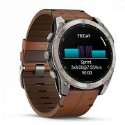 Смарт-часы Garmin Fenix 8 51 мм Amoled Sapphire Bare Titanium Black with Chestnut Leather Band+Grapphite Silicone Band 010-02905-40