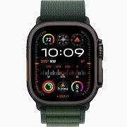 Apple Watch Ultra 2 49mm Black Titanium Case Dark Green Alpine Loop M AWUB2-2DT