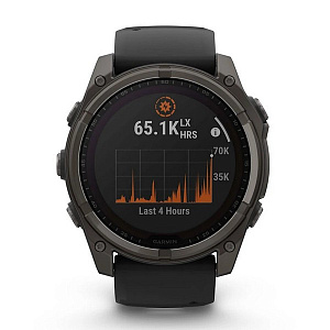 Смарт-часы Garmin Fenix 8 51 мм Solar Sapphire Carbon Gray DLC Titanium with Black/Pebble Gray Silicone 010-02907-11