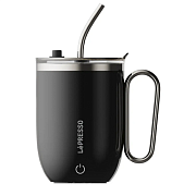 Термокружка с автоперемешиванием Lepresso Sip Spin, черный LPCFFASM0073BK