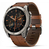 Смарт-часы Garmin Fenix 8 51 мм Amoled Sapphire Bare Titanium Black with Chestnut Leather Band+Grapphite Silicone Band 010-02905-40