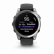 Смарт-часы Garmin Fenix E AMOLED Stainless Steel with Black Silicone Band 010-03025-00