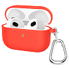 Чехол для AirPods 3, силикон, с карабином, красный AIR3K-4