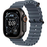 Apple Watch Ultra 3 49mm Black Titanium Case Ocean Band Anchor Blue AWUB3-46