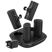 Док-станция + 4 Внешних аккумулятора Phoni, 5000 мАч, черный PNI4X5K-BK