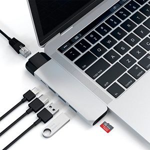 Адаптер Satechi USB-C Pro Hub, Ethernet, 4K HDMI, белый 80760