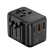 Универсальный адаптер для путешествий Brave Dual USB-A, USB-C, 20 Вт, черный PDNL10K