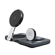 Беспроводное зарядное устройство 3 в 1 Powerology Qi2, 15 Вт, черный PWCUQC027