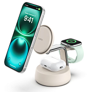 Беспроводное зарядное устройство 3 в 1 Belkin Ultra Charge Pro с MagSafe Qi2, 25 Вт, бежевый WIZ040mySD