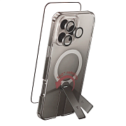 Набор Torras 3 в 1 для iPhone 16 Pro Max: защитное стекло, защитные накладки на камеры и чехол TP16PM3N-1