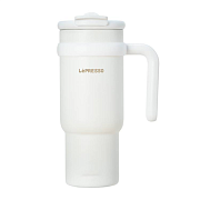 Кружка LePresso с трубочкой из нержавеющей стали, 900 мл, белый LPCFFM0024WH
