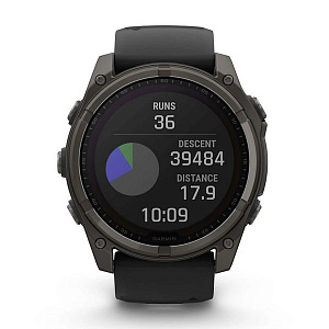 Смарт-часы Garmin Fenix 8 51 мм Solar Sapphire Carbon Gray DLC Titanium with Black/Pebble Gray Silicone 010-02907-11