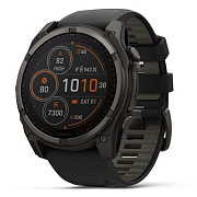 Смарт-часы Garmin Fenix 8 51 мм Solar Sapphire Carbon Gray DLC Titanium with Black/Pebble Gray Silicone 010-02907-11